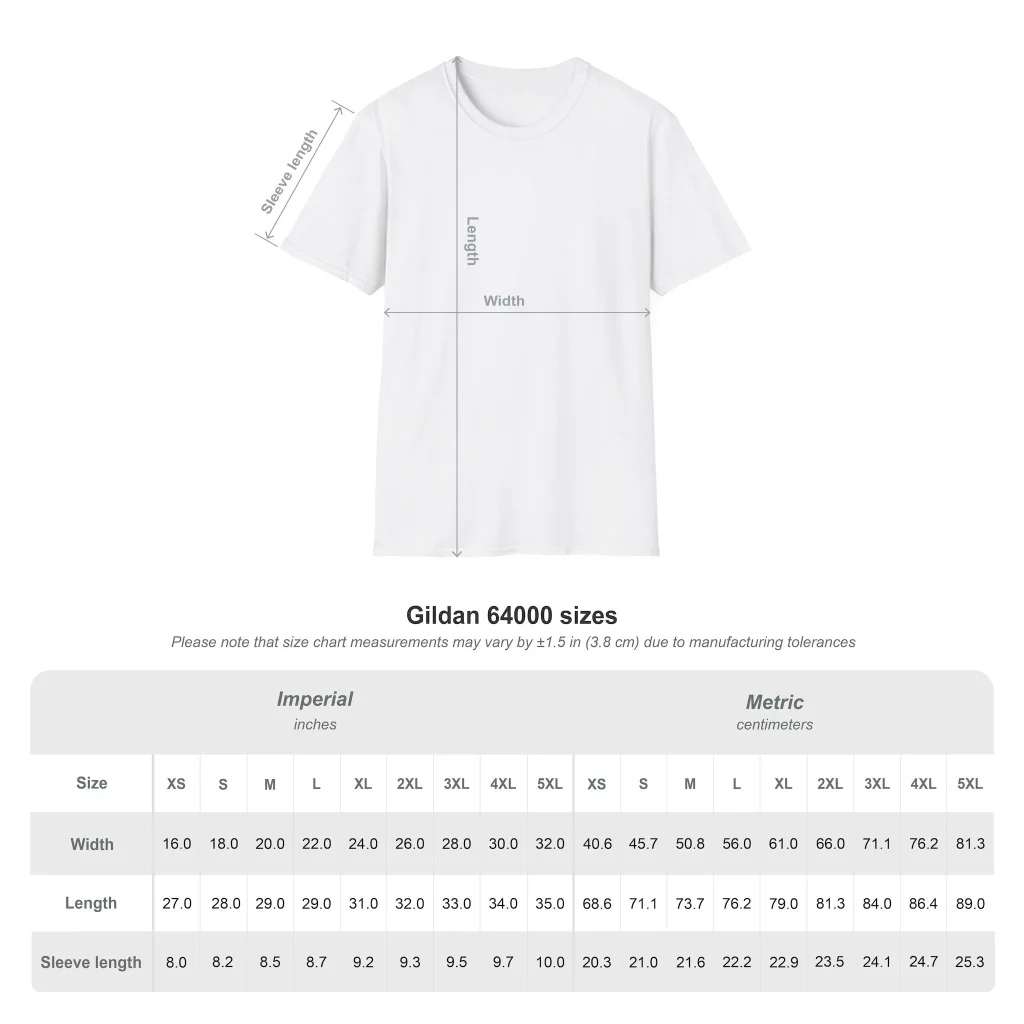 Sizechart tshirt